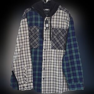 NEW,NO BOUNDRIES, HOODED FLANNEL, 2XL(50-52)
